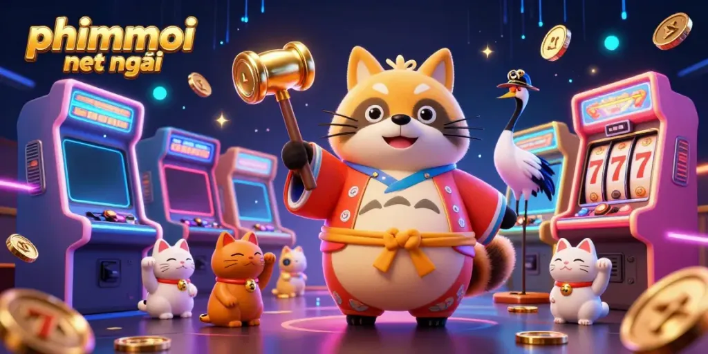 Experience the excitement of phimmoi net mới with a magical casino-themed scene featuring adorable characters.